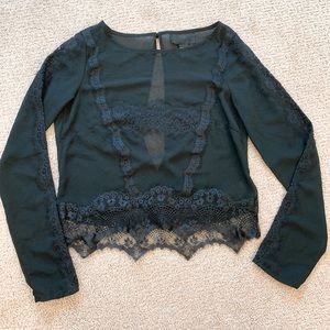 HM Lace Sheer Blouse Sz 2